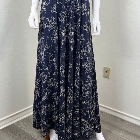 Gal Meets Glam Women Size 8 Irene Blue Floral Maxi NEW Dress Flutter 3/4 Sleeve - Picture 14 of 15